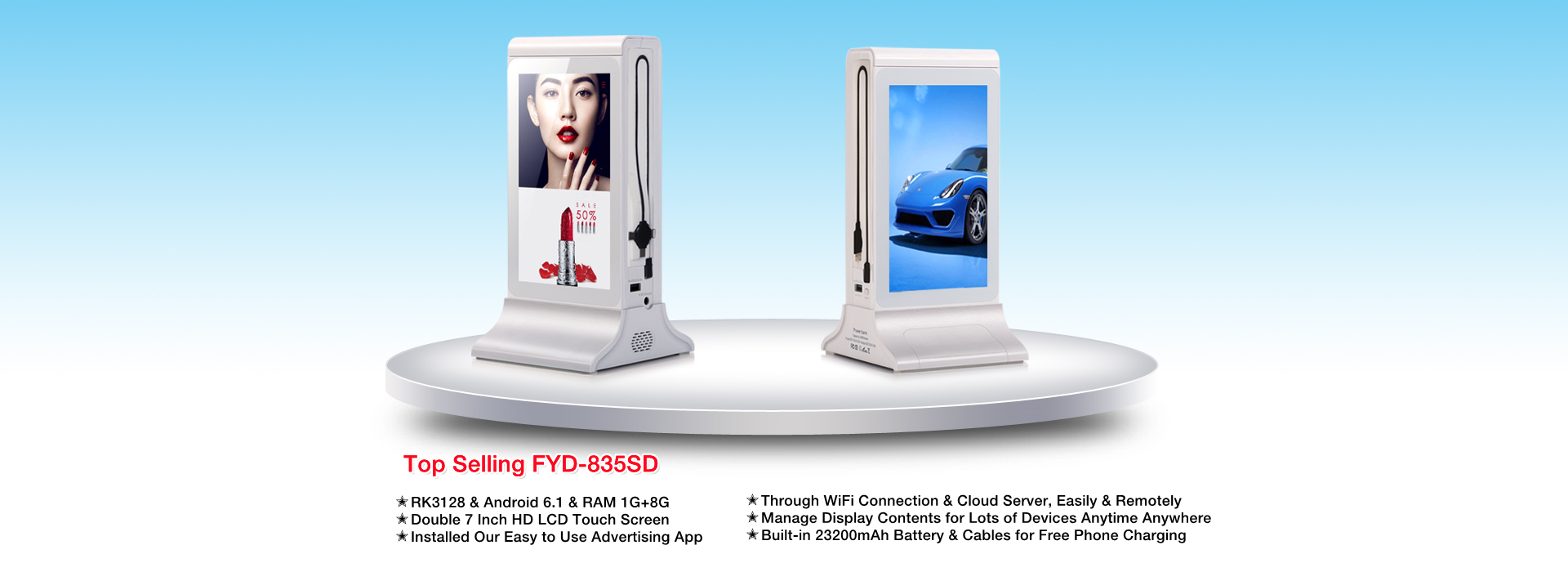 FYD-835SD WiFi Digital Table Ad Player